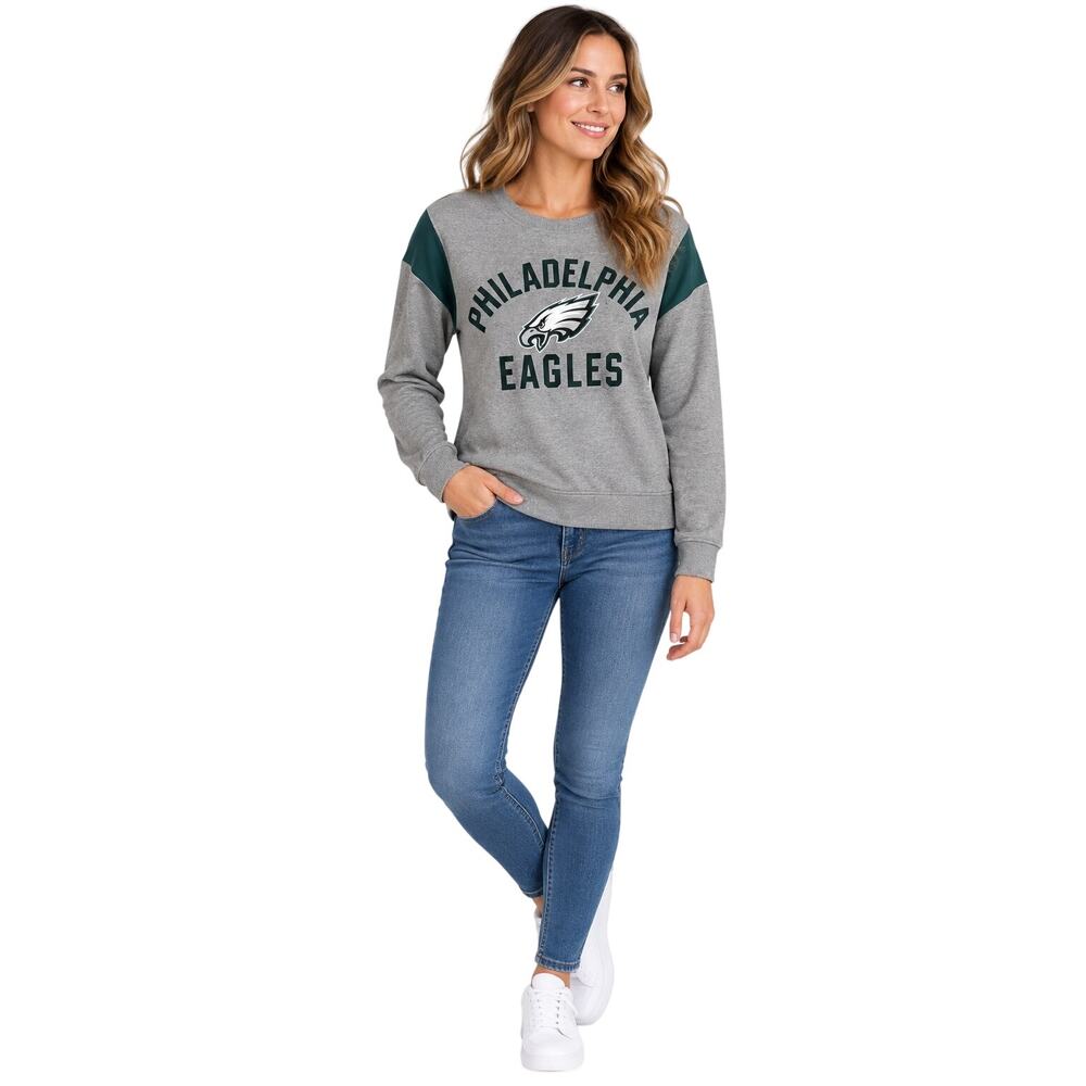 Philadelphia Eagles NFL Team Apparel Women’s Sweatshirt Medium Gray Green